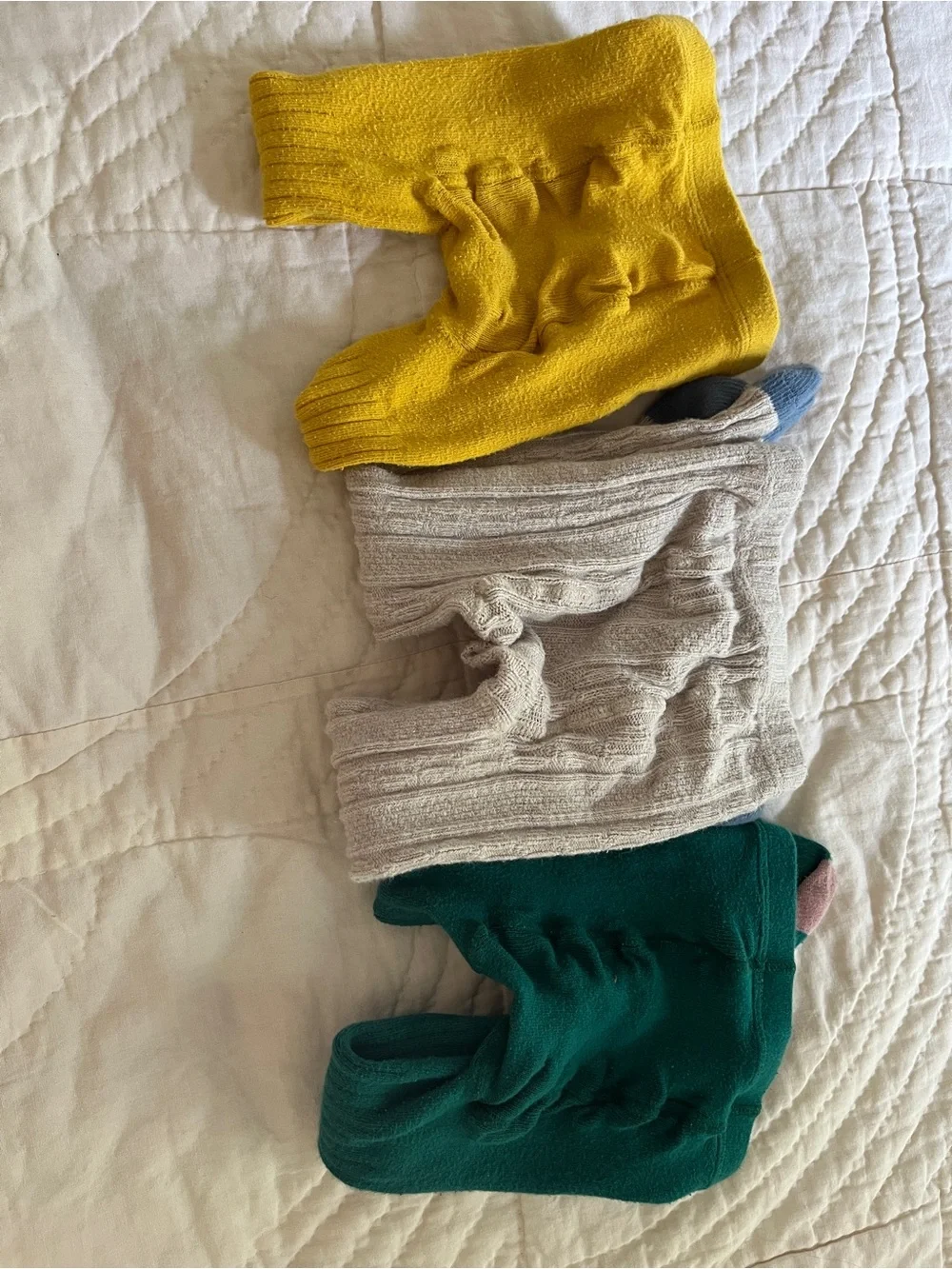 Boden Ribbed Tights - Yellow, Cream & Green (3 Pack)
